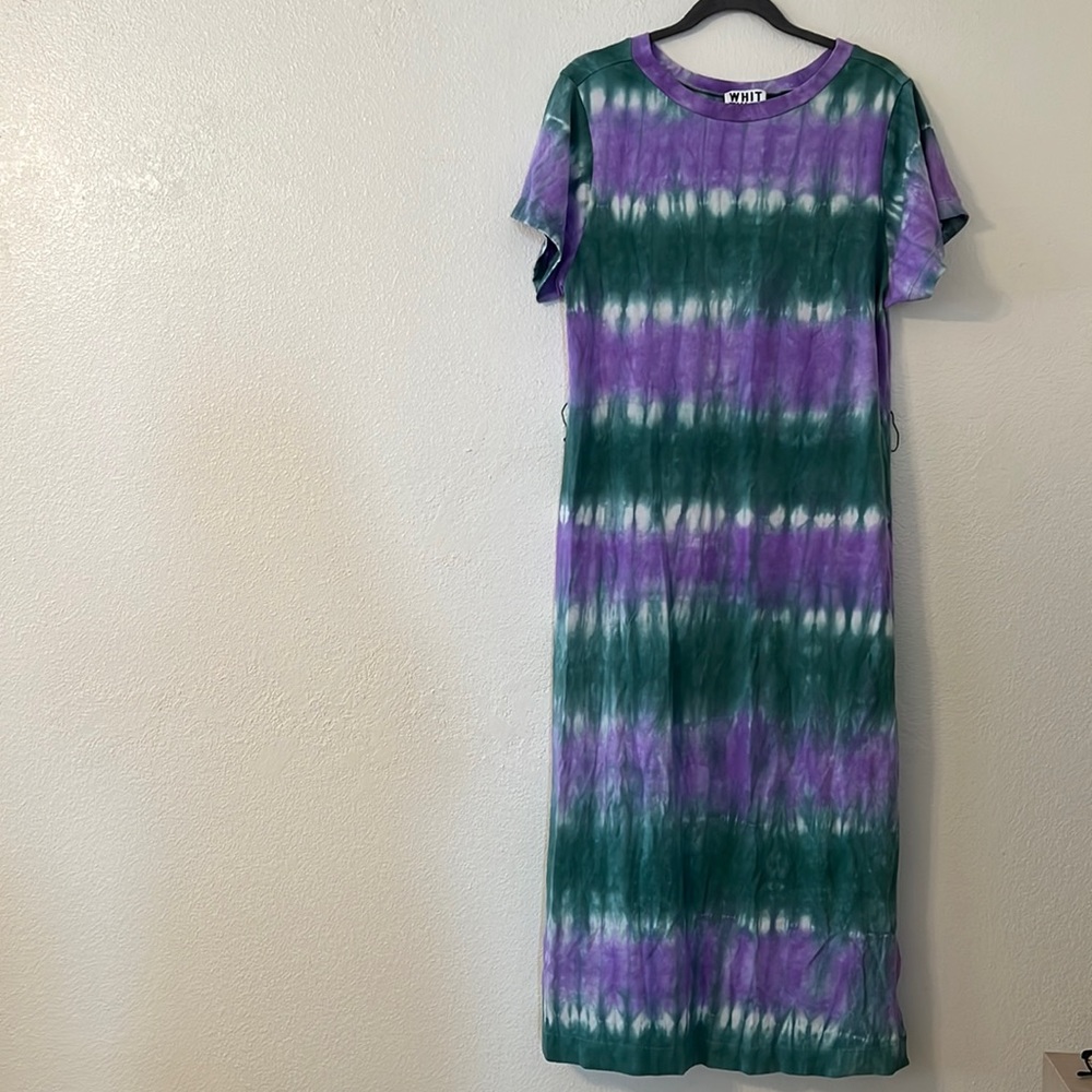 WHIT TWO Striped Tie-Dye Maxi Dress small